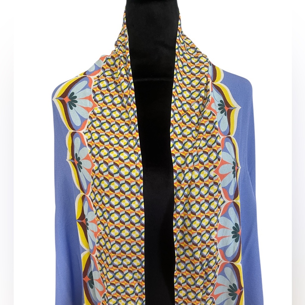 blue,Violet,floral print throw, shawl, boho, cape, beach,cover, cardigan, New - Picture 2 of 8